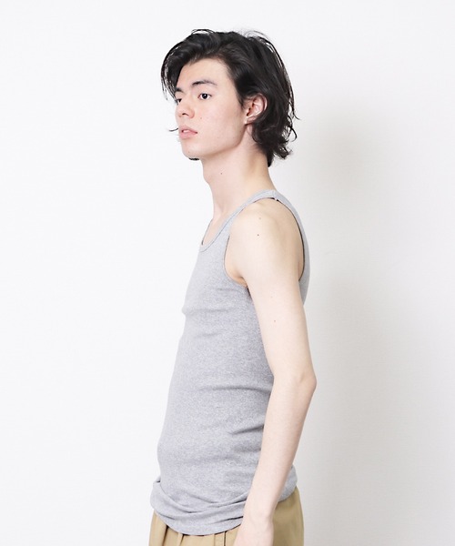 Healthknit(ヘルスニット)の「【 Healthknit / ヘルスニット 】 # リブ タンクトップ インナー USコットン SHP 53001(タンクトップ・メンズ・オフホワイト/グレー/ブラック・M/L)」の7枚目の写真