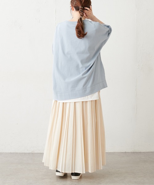 PUAL CE CIN（ピュアルセシン）の「配色ステッチプリントシャツ（Tシャツ/カットソー・レディース・チャコールグレー/ブルー系その他/ホワイト/ベージュ・FREE）」の16枚目の写真