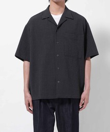 ADAM ET ROPE' | ドライストレッチ オーバーサイズ サッカーオープンカラーシャツ(シャツ/ブラウス)