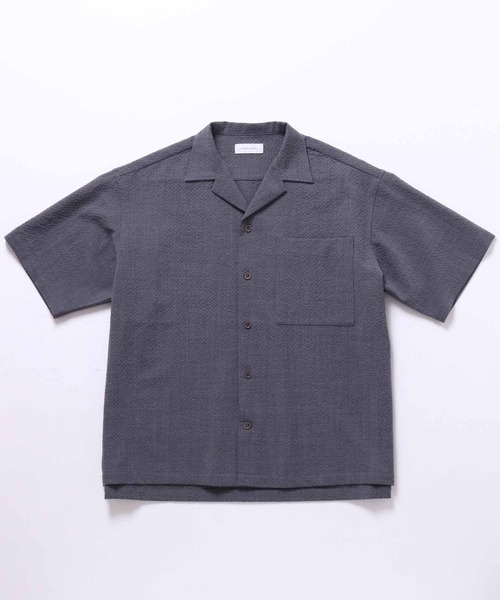 ADAM ET ROPE'(アダムエロペ)の「ドライストレッチ オーバーサイズ サッカーオープンカラーシャツ(シャツ/ブラウス・メンズ・チャコールグレー/グレー/ネイビー・L/M)」の18枚目の写真