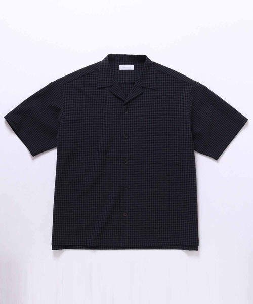 ADAM ET ROPE'(アダムエロペ)の「ドライストレッチ オーバーサイズ サッカーオープンカラーシャツ(シャツ/ブラウス・メンズ・チャコールグレー/グレー/ネイビー・L/M)」の17枚目の写真