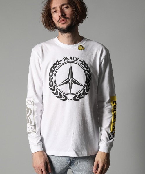 STUD MUFFIN（スタッドマフィン）の「mlt3394-5.6ozコットン天竺 FOREIGNフォームプリント LSTシャツ（Tシャツ/カットソー・メンズ・ブラック/ホワイト・3/2/4）」の3枚目の写真