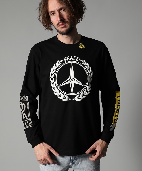 STUD MUFFIN（スタッドマフィン）の「mlt3394-5.6ozコットン天竺 FOREIGNフォームプリント LSTシャツ（Tシャツ/カットソー・メンズ・ブラック/ホワイト・3/2/4）」の12枚目の写真