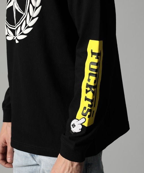 STUD MUFFIN（スタッドマフィン）の「mlt3394-5.6ozコットン天竺 FOREIGNフォームプリント LSTシャツ（Tシャツ/カットソー・メンズ・ブラック/ホワイト・3/2/4）」の19枚目の写真