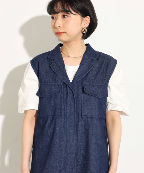 Factor=（ファクターイコール）の「ハーフパンツテーラードコンビネゾン（つなぎ/オールインワン・レディース・ベージュ/カーキ/インディゴブルー・FREE）」の9枚目の写真