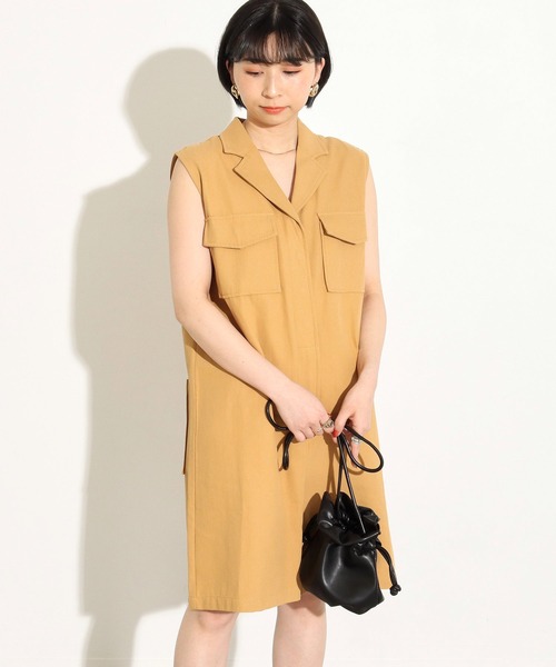 Factor=（ファクターイコール）の「ハーフパンツテーラードコンビネゾン（つなぎ/オールインワン・レディース・ベージュ/カーキ/インディゴブルー・FREE）」の6枚目の写真