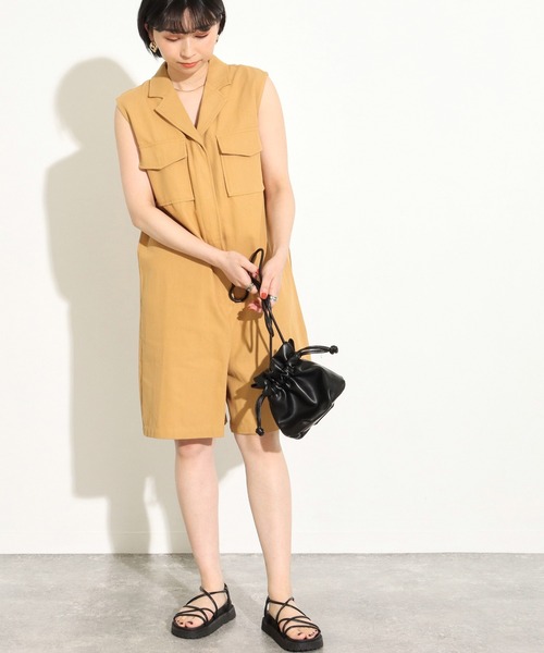 Factor=（ファクターイコール）の「ハーフパンツテーラードコンビネゾン（つなぎ/オールインワン・レディース・ベージュ/カーキ/インディゴブルー・FREE）」の21枚目の写真