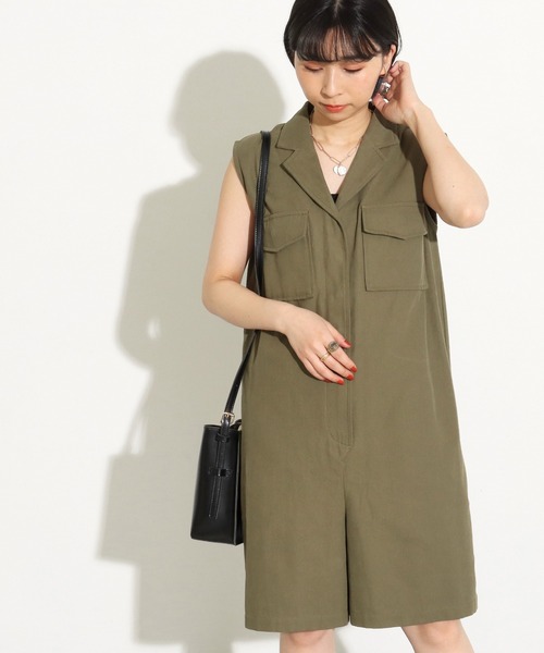 Factor=（ファクターイコール）の「ハーフパンツテーラードコンビネゾン（つなぎ/オールインワン・レディース・ベージュ/カーキ/インディゴブルー・FREE）」の18枚目の写真