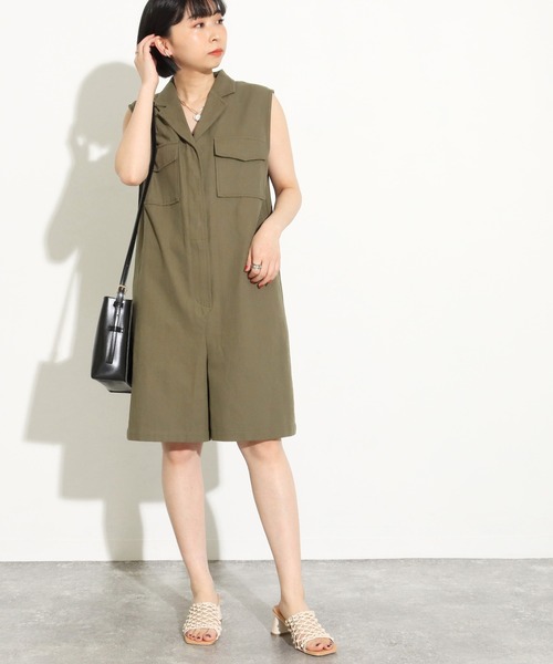 Factor=（ファクターイコール）の「ハーフパンツテーラードコンビネゾン（つなぎ/オールインワン・レディース・ベージュ/カーキ/インディゴブルー・FREE）」の17枚目の写真