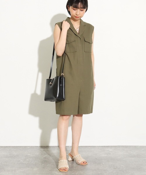 Factor=（ファクターイコール）の「ハーフパンツテーラードコンビネゾン（つなぎ/オールインワン・レディース・ベージュ/カーキ/インディゴブルー・FREE）」の16枚目の写真