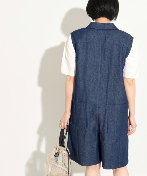 Factor=（ファクターイコール）の「ハーフパンツテーラードコンビネゾン（つなぎ/オールインワン・レディース・ベージュ/カーキ/インディゴブルー・FREE）」の12枚目の写真