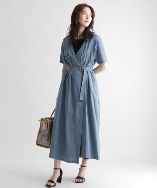 Andemiu（アンデミュウ）の「カシュクールフウワンピース951705（ワンピース・レディース・ライトブルー/ブラウン/サンドグレー・FREE）」の10枚目の写真