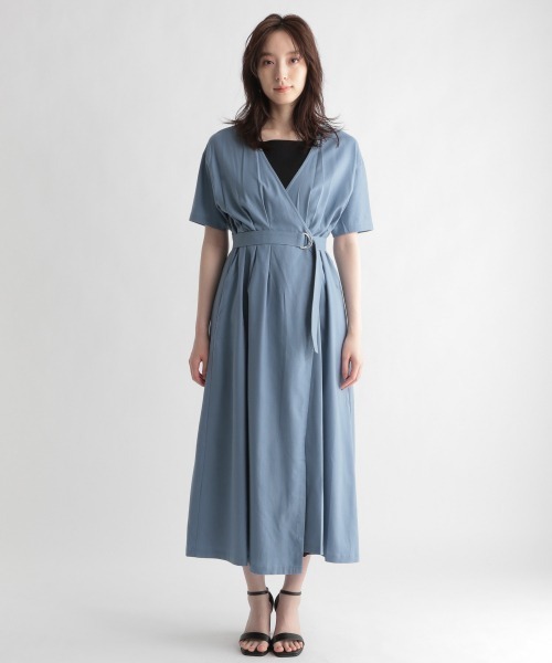 Andemiu（アンデミュウ）の「カシュクールフウワンピース951705（ワンピース・レディース・ライトブルー/ブラウン/サンドグレー・FREE）」の14枚目の写真