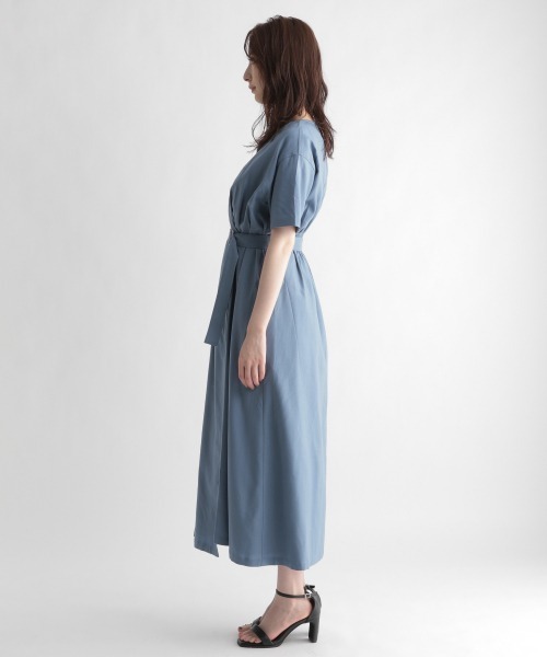 Andemiu（アンデミュウ）の「カシュクールフウワンピース951705（ワンピース・レディース・ライトブルー/ブラウン/サンドグレー・FREE）」の15枚目の写真