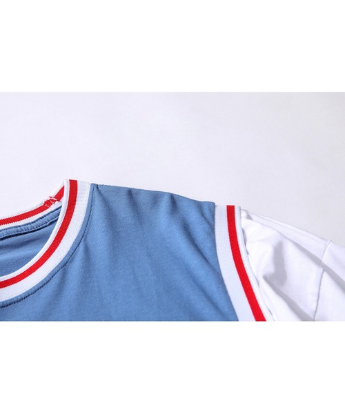 HOOK（フック）の「【HOOK】【2021新作】 アメカジ配色tシャツベストドッキングトップス アンサンブル風（Tシャツ/カットソー・メンズ・ブラック/ブルー/グリーン/グレー/ホワイト・M/L/XL/XXL）」の22枚目の写真