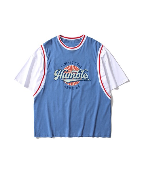 HOOK（フック）の「【HOOK】【2021新作】 アメカジ配色tシャツベストドッキングトップス アンサンブル風（Tシャツ/カットソー・メンズ・ブラック/ブルー/グリーン/グレー/ホワイト・M/L/XL/XXL）」の15枚目の写真