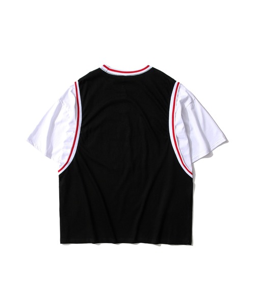 HOOK（フック）の「【HOOK】【2021新作】 アメカジ配色tシャツベストドッキングトップス アンサンブル風（Tシャツ/カットソー・メンズ・ブラック/ブルー/グリーン/グレー/ホワイト・M/L/XL/XXL）」の20枚目の写真