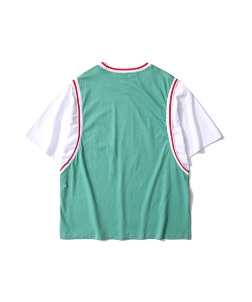 HOOK（フック）の「【HOOK】【2021新作】 アメカジ配色tシャツベストドッキングトップス アンサンブル風（Tシャツ/カットソー・メンズ・ブラック/ブルー/グリーン/グレー/ホワイト・M/L/XL/XXL）」の18枚目の写真