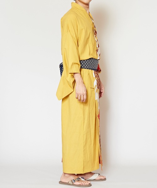 チャイハネ（チャイハネ）の「【チャイハネ】ポリネシアントライバル柄メンズ浴衣（浴衣・メンズ・ブラック/マスタード・FREE）」の6枚目の写真