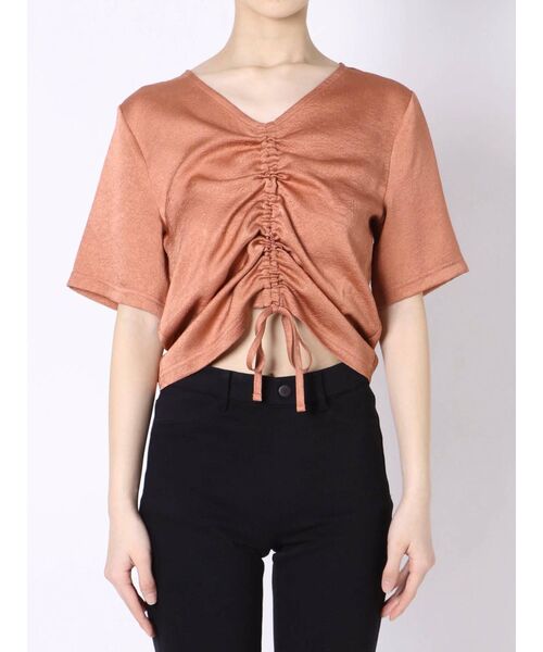 EMODA（エモダ）の「フロントギャザートップ（Tシャツ/カットソー・レディース・オレンジ/ブラック/ホワイト/ブルー・FREE）」の15枚目の写真