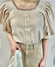 WEGO | WEGO/バックリボン配色スクエアTシャツ(Tシャツ/カットソー)