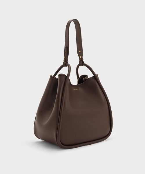 CHARLES & KEITH ラベンダートートバッグ Lyla ライラ チューブラスラウチートートバッグ（トートバッグ