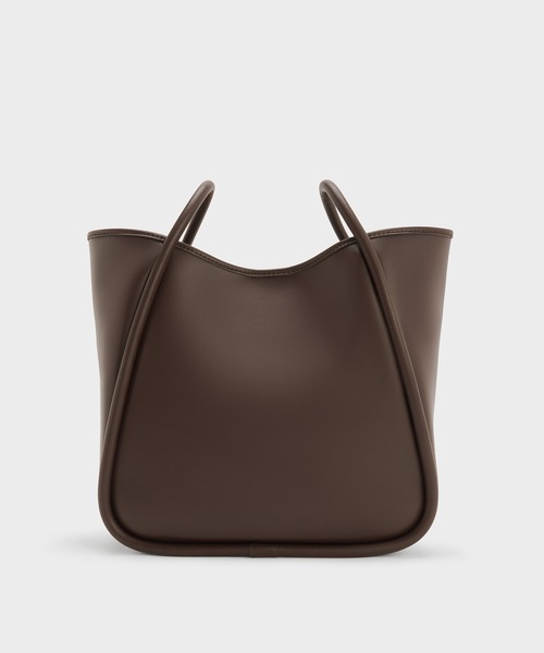 CHARLES & KEITH ブラウン トートバッグ CHARLES & KEITH ブラウン トートバッグ - メルカリ
