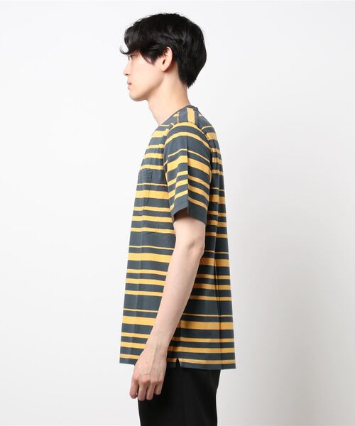 POP TRADING COMPANY（ポップトレーディングカンパニー）の「【POP TRADING COMPANY】 striped pocket t-shirt（Tシャツ/カットソー・メンズ・チャコールグレー・M/L）」の2枚目の写真