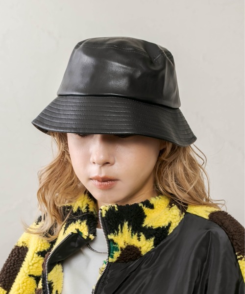 RASVOA(ラスボア)の「フェイクレザーダウンブリムバケハ(ハット・レディース・ブラック/アイボリー・FREE)」の7枚目の写真