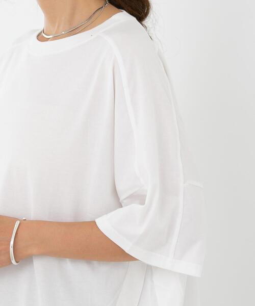 FEELING MADE（フィーリングメイド）の「FEELING MADE クイックドライ天竺 ダイアゴナルライン ビッグTシャツ（Tシャツ/カットソー・レディース・ベージュ/ダークグレー/オリーブ/ライラック/ホワイト・FREE）」の15枚目の写真