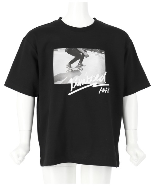 ANAP kids（アナップキッズ）の「スケートボードフォトビッグTシャツ（Tシャツ/カットソー・キッズ・ブラック/サックスブルー/グレイッシュベージュ・S/M/L）」の10枚目の写真
