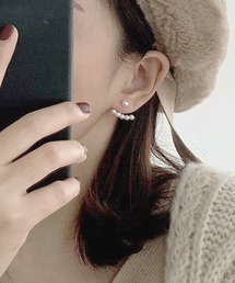【5種展開】スタイリッシュなパールデザインピアス
