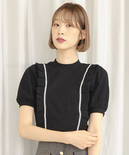 サイドフリルカットトップス