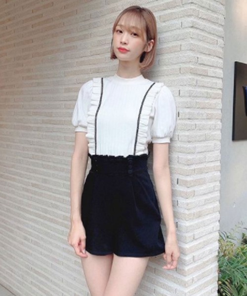 サイドフリルカットトップス