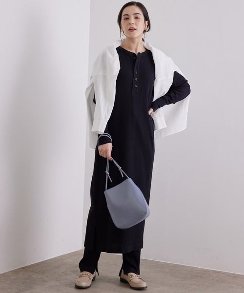 HANES（ヘインズ）の「【Hanes for SALON】THERMAL ONEPIECE（ワンピース・レディース・ブラック/ホワイト/グレー・FREE）」の19枚目の写真