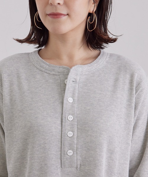 HANES（ヘインズ）の「【Hanes for SALON】THERMAL ONEPIECE（ワンピース・レディース・ブラック/ホワイト/グレー・FREE）」の10枚目の写真