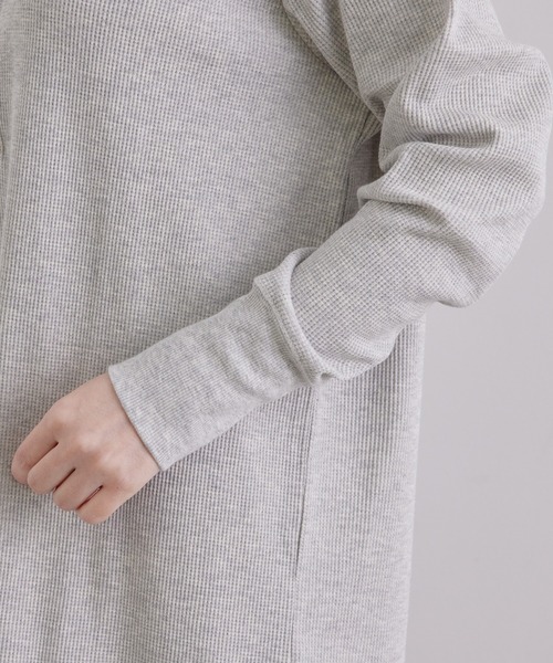 HANES（ヘインズ）の「【Hanes for SALON】THERMAL ONEPIECE（ワンピース・レディース・ブラック/ホワイト/グレー・FREE）」の12枚目の写真