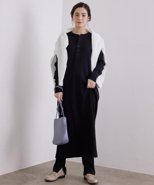 HANES（ヘインズ）の「【Hanes for SALON】THERMAL ONEPIECE（ワンピース・レディース・ブラック/ホワイト/グレー・FREE）」の18枚目の写真