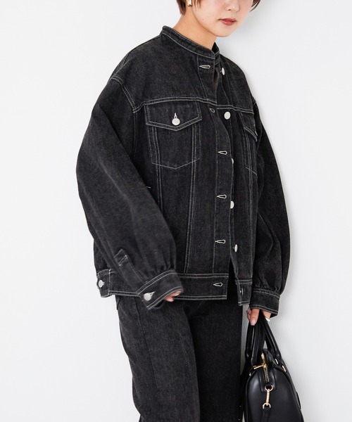 Heather（ヘザー）の「バンドカラーユルブルゾン　216942（ブルゾン・レディース・チャコールグレー/インディゴブルー・FREE）」の15枚目の写真