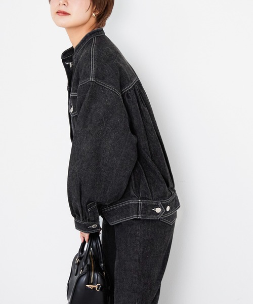 Heather（ヘザー）の「バンドカラーユルブルゾン　216942（ブルゾン・レディース・チャコールグレー/インディゴブルー・FREE）」の17枚目の写真