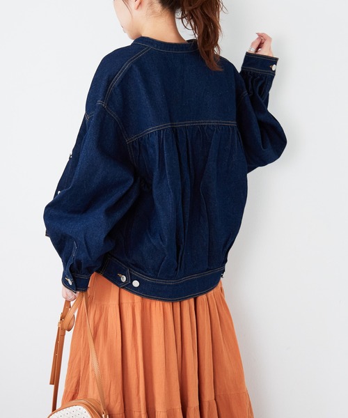 Heather（ヘザー）の「バンドカラーユルブルゾン　216942（ブルゾン・レディース・チャコールグレー/インディゴブルー・FREE）」の20枚目の写真