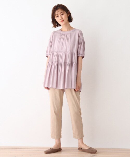 DRESKIP（ドレスキップ）の「◆2WAYティアードチュニックブラウス（シャツ/ブラウス・レディース・ホワイト系/パープル/ブラック・02/04/03）」の8枚目の写真