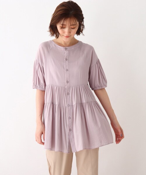 DRESKIP（ドレスキップ）の「◆2WAYティアードチュニックブラウス（シャツ/ブラウス・レディース・ホワイト系/パープル/ブラック・02/04/03）」の15枚目の写真