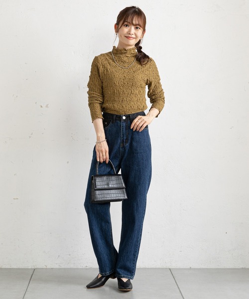 prose verse（プロズヴェール）の「シュリンク加工ハイネックプルオーバー（Tシャツ/カットソー・レディース・アイボリー/ブラック/カーキ・MEDIUM/LARGE）」の16枚目の写真