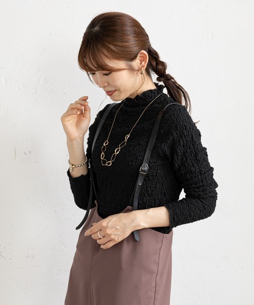 prose verse（プロズヴェール）の「シュリンク加工ハイネックプルオーバー（Tシャツ/カットソー・レディース・アイボリー/ブラック/カーキ・MEDIUM/LARGE）」の12枚目の写真