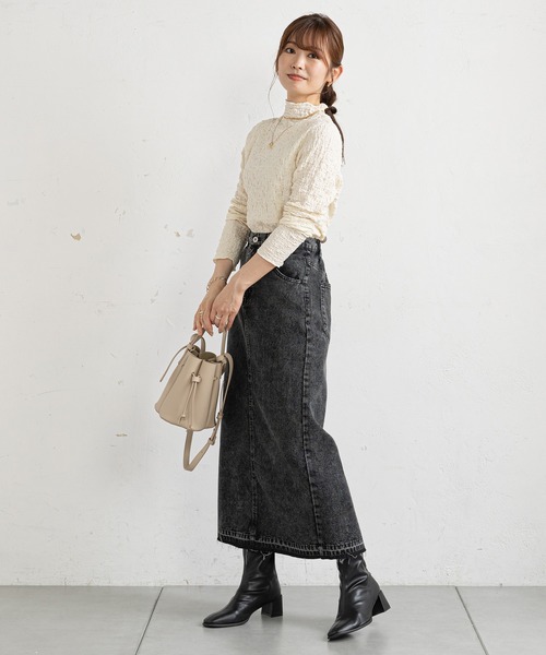 prose verse（プロズヴェール）の「シュリンク加工ハイネックプルオーバー（Tシャツ/カットソー・レディース・アイボリー/ブラック/カーキ・MEDIUM/LARGE）」の13枚目の写真