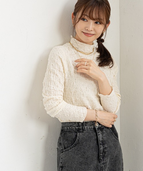 prose verse（プロズヴェール）の「シュリンク加工ハイネックプルオーバー（Tシャツ/カットソー・レディース・アイボリー/ブラック/カーキ・MEDIUM/LARGE）」の21枚目の写真