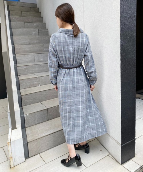 one after another NICE CLAUP（ワンアフターアナザーナイスクラップ）の「【ZOZOTOWN限定・大好評リバイバルアイテム】開襟レトロワンピース（ワンピース・レディース・ブラック/ブラック系その他/ブラウン/ブラウン系その他・FREE/L）」の10枚目の写真