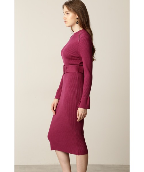 PINKY&DIANNE（ピンキーアンドダイアン）の「◆サイドボタンリブニットワンピース（ワンピース・レディース・ネイビー/ピンク系その他・38）」の5枚目の写真