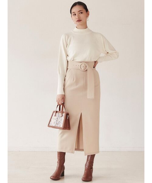 MURUA(ムルーア)の「モダンボトルネックニット(ニット/セーター・レディース・ブラック/ベージュ/ブルー/アイボリー/モカ・FREE)」の16枚目の写真